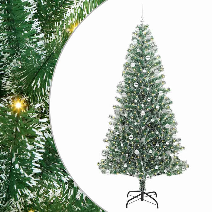 Albero di Natale Artificiale Imbiancato con Luci LED 240 cm 3396838