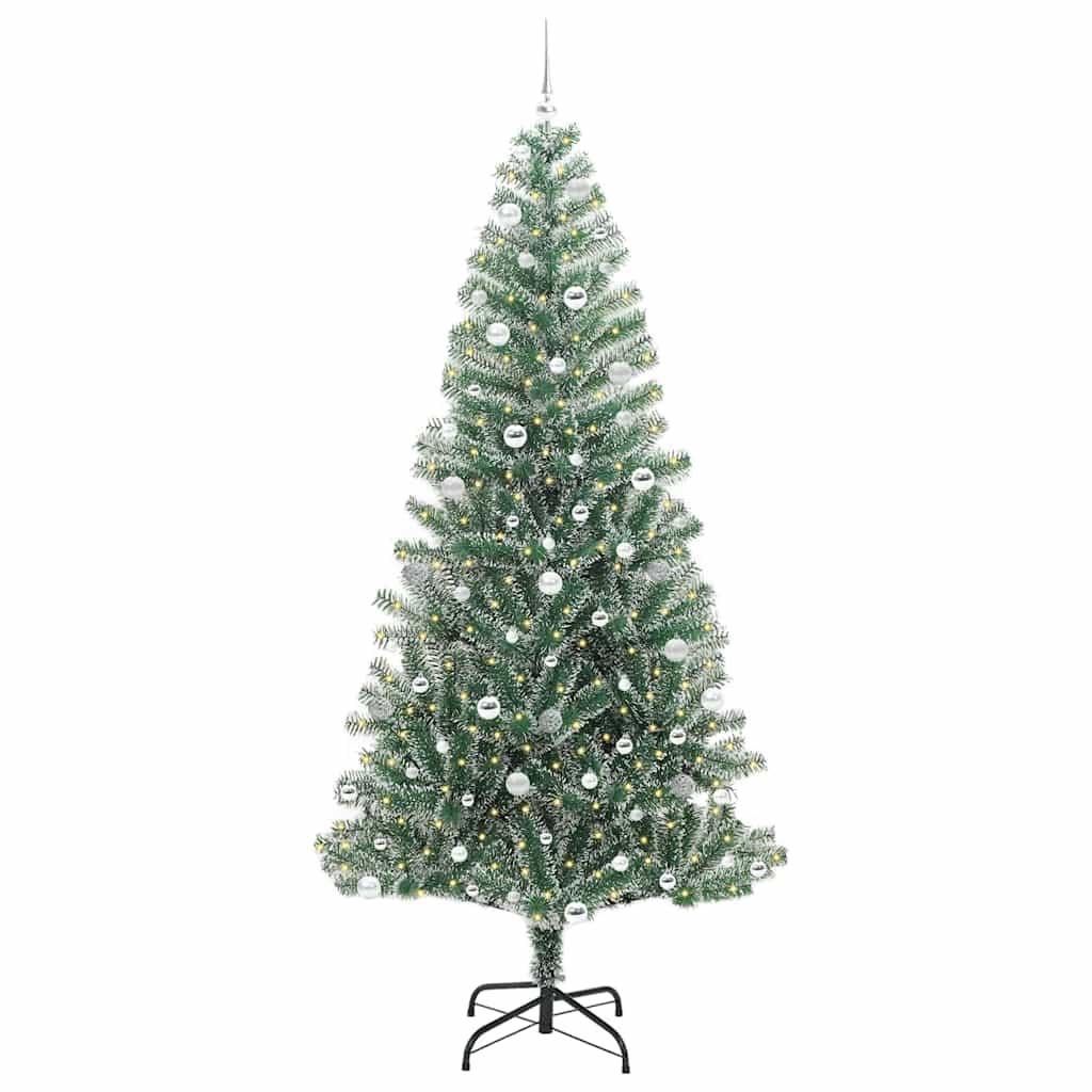 Albero di Natale Artificiale Imbiancato con Luci LED 240 cm 3396838
