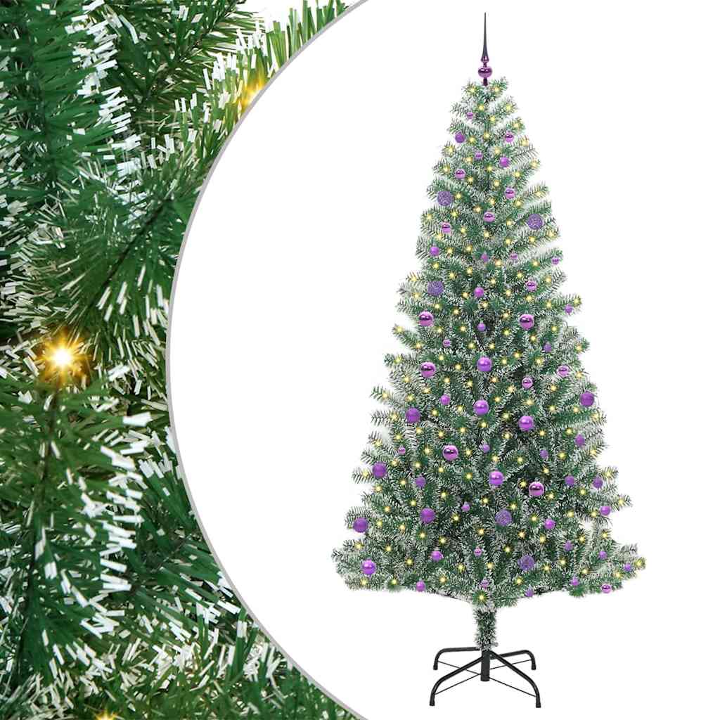 Albero di Natale Artificiale Imbiancato con Luci LED 240 cm 3396839