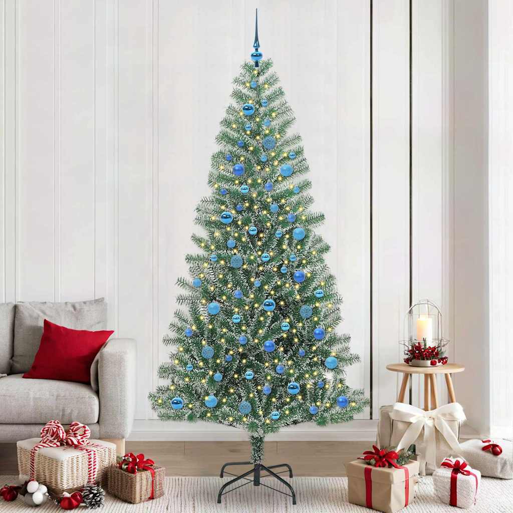 Albero di Natale Artificiale Imbiancato con Luci LED 240 cm 3396840