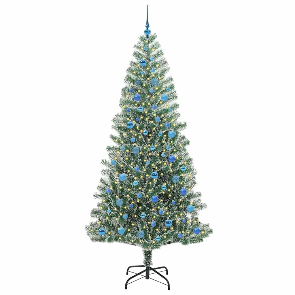 Albero di Natale Artificiale Imbiancato con Luci LED 240 cm 3396840