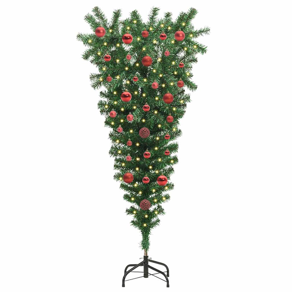 Albero di Natale artificiale pre-illuminato capovolto con set di palline 3396842
