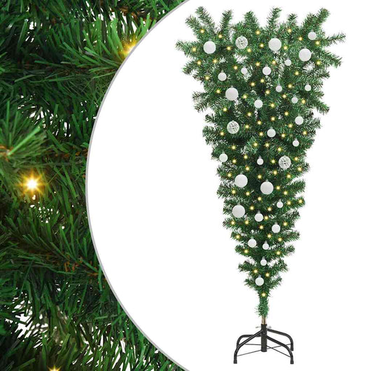 Albero di Natale artificiale preilluminato rovesciato con set di palline 3396845