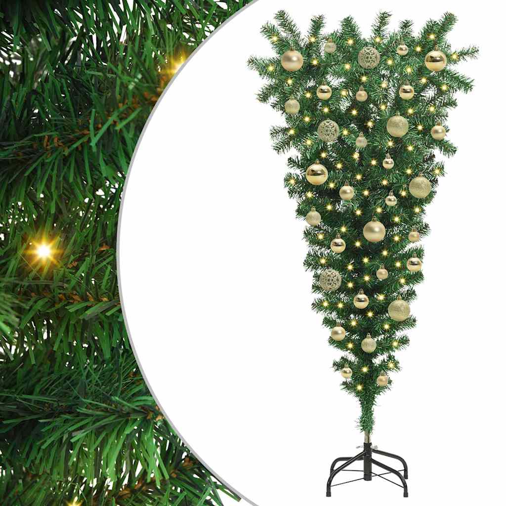 Albero di Natale artificiale preilluminato capovolto con set di palline 3396846