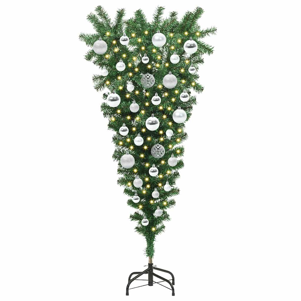 Albero di Natale Artsificiale Illuminato Capovolto con Set di Palline 3396847