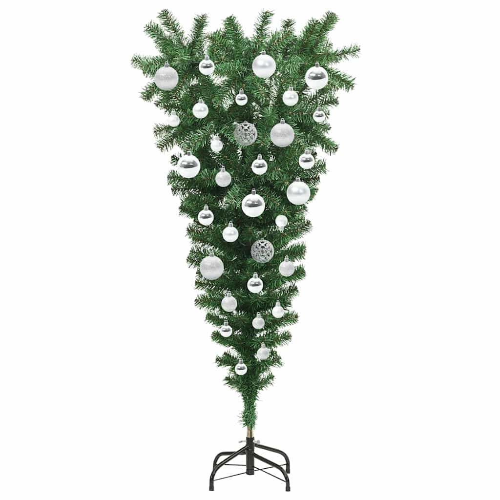 Albero di Natale Artsificiale Illuminato Capovolto con Set di Palline 3396847