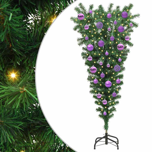 Albero di Natale artificiale preilluminato rovesciato con set di palline 3396848