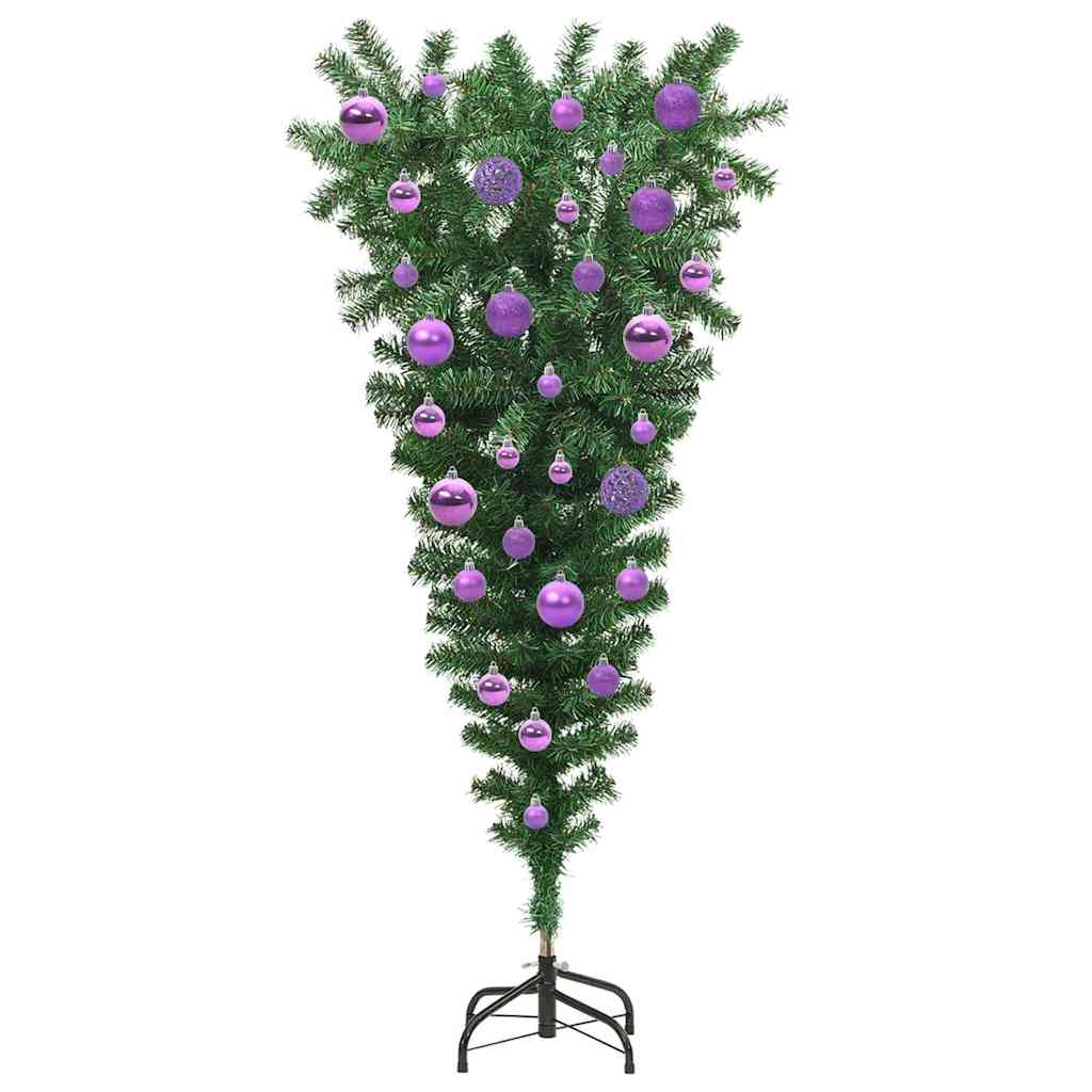 Albero di Natale artificiale preilluminato rovesciato con set di palline 3396848