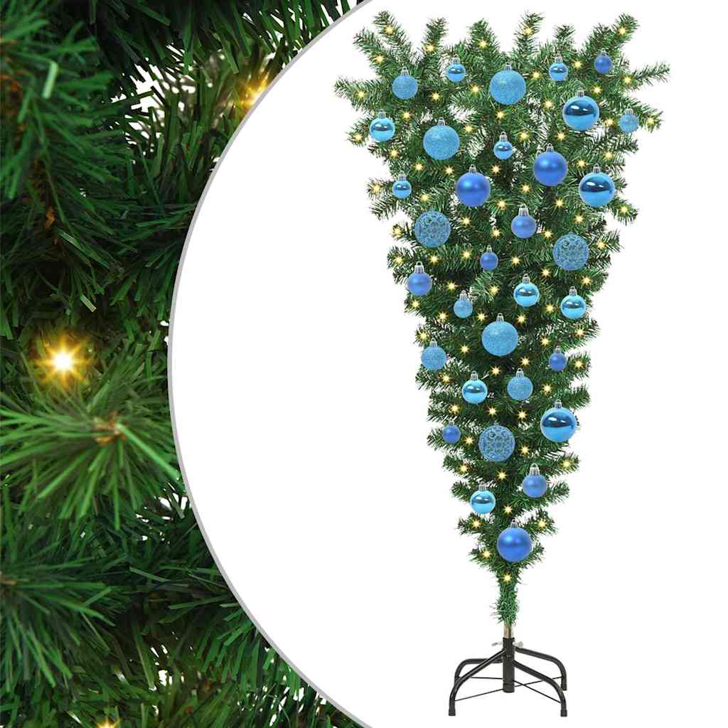 Albero di Natale artificiale preilluminato capovolto con set di palline 3396849