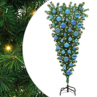Albero di Natale artificiale preilluminato capovolto con set di palline 3396849