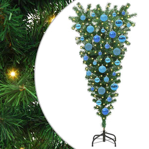 Albero di Natale artificiale preilluminato capovolto con set di palline 3396849