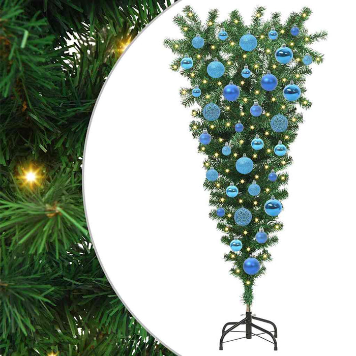 Albero di Natale artificiale preilluminato capovolto con set di palline 3396849