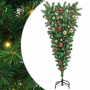 Albero di Natale artificiale preilluminato capovolto con set di palle 3396850