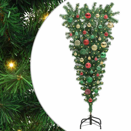 Albero di Natale artificiale preilluminato capovolto con set di palle 3396850