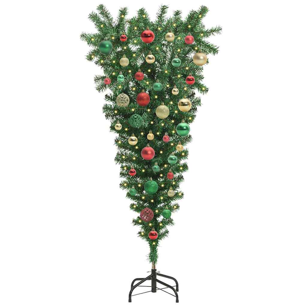 Albero di Natale artificiale preilluminato capovolto con set di palle 3396850