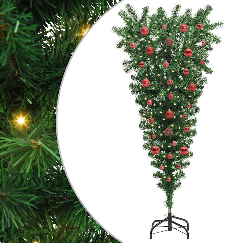 Albero di Natale artificiale pre-illuminato rovesciato con set di palline 3396851