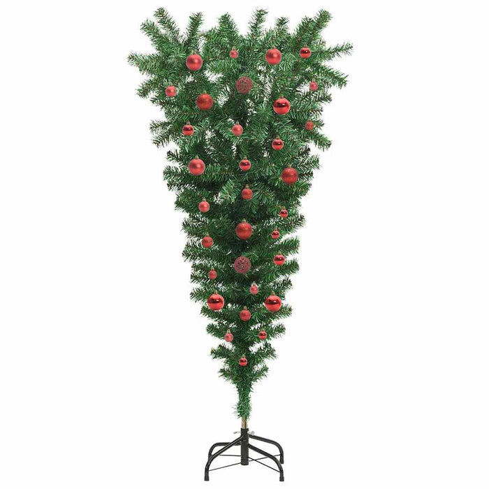 Albero di Natale artificiale pre-illuminato rovesciato con set di palline 3396851