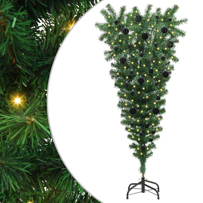 Albero di Natale artificiale pre-illuminato rovesciato con set di palline 3396852