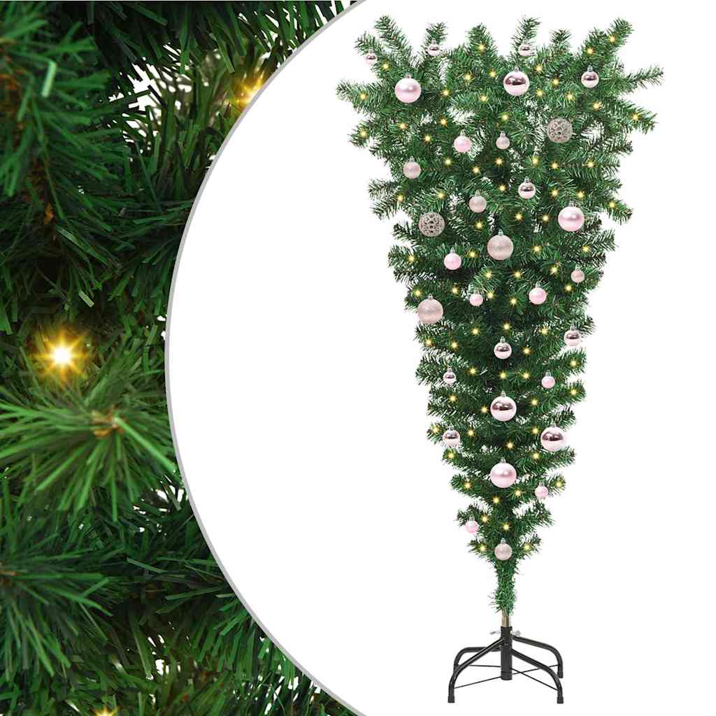 Albero di Natale artificiale preilluminato capovolto con set di palline 3396853