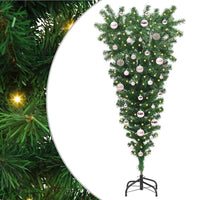 Albero di Natale artificiale preilluminato capovolto con set di palline 3396853