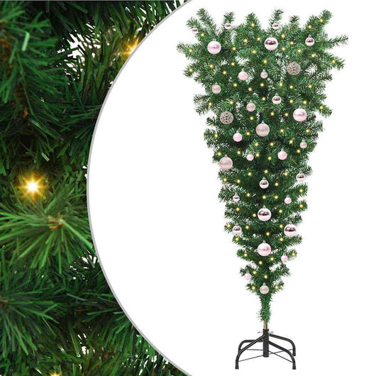 Albero di Natale artificiale preilluminato capovolto con set di palline 3396853