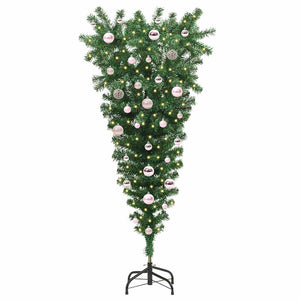 Albero di Natale artificiale preilluminato capovolto con set di palline 3396853