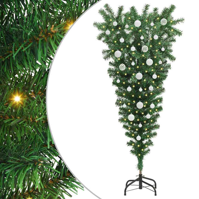 Albero di Natale artificiale pre-illuminato rovesciato con set di palline 3396854