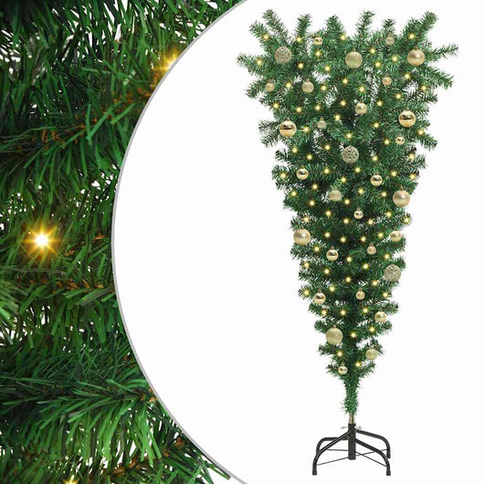 Albero di Natale artificiale pre-illuminato rovesciato con set di palline 3396855