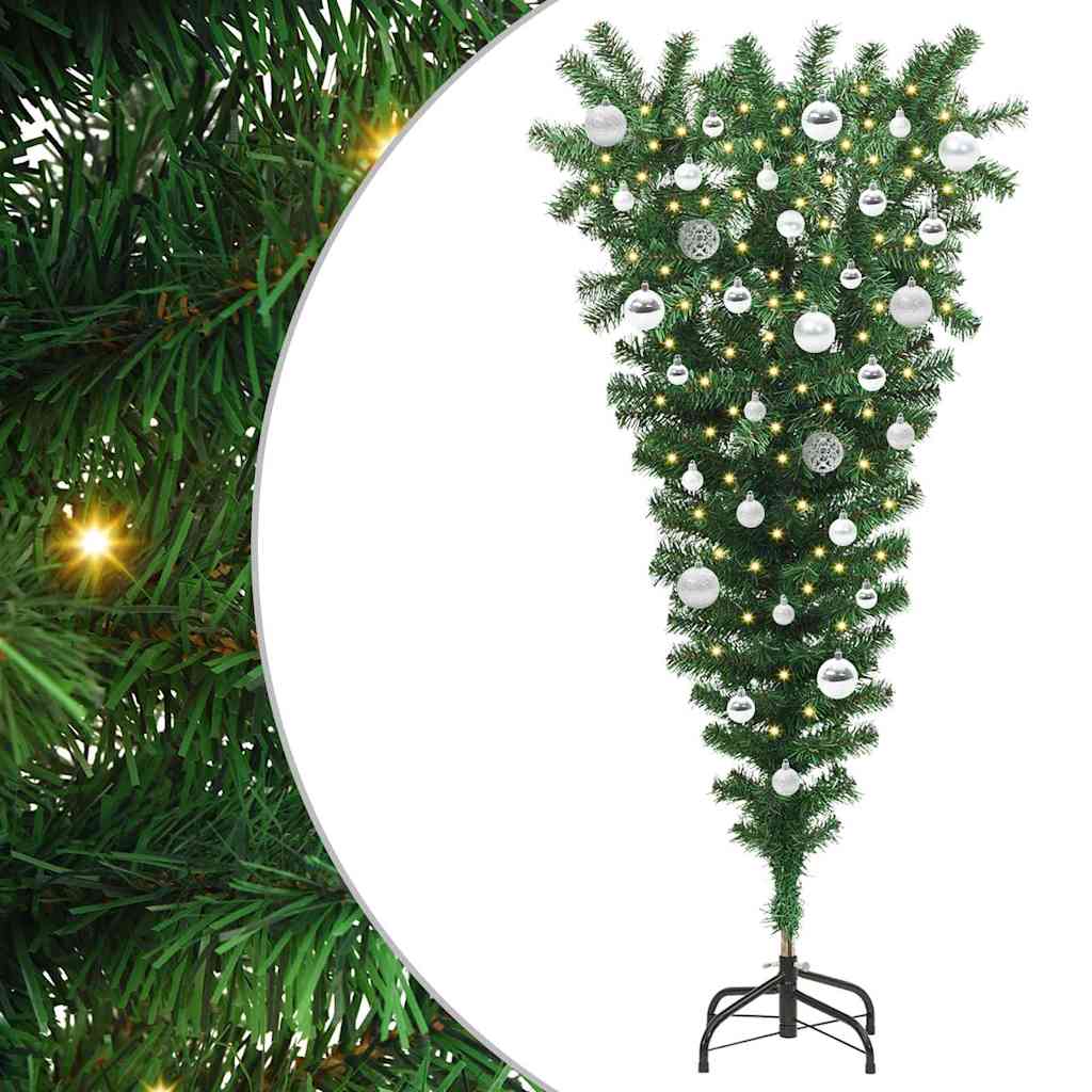 Albero di Natale artificiale preilluminato capovolto con set di palline 3396856