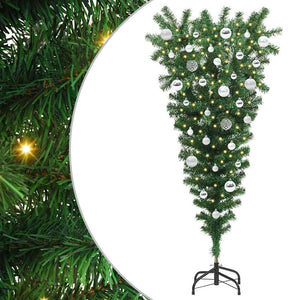 Albero di Natale artificiale preilluminato capovolto con set di palline 3396856