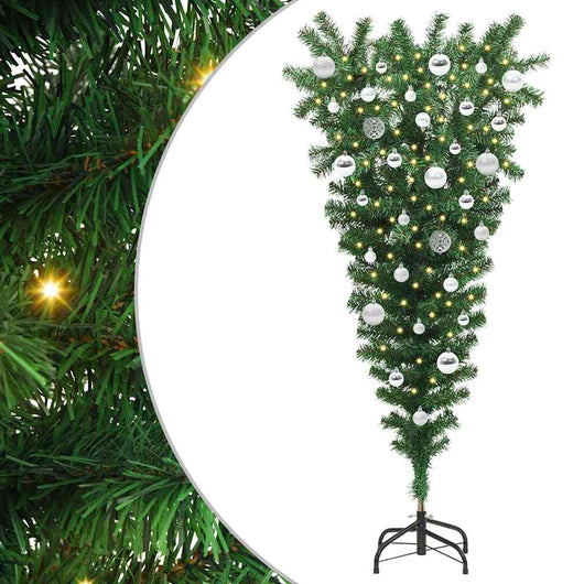 Albero di Natale artificiale preilluminato capovolto con set di palline 3396856