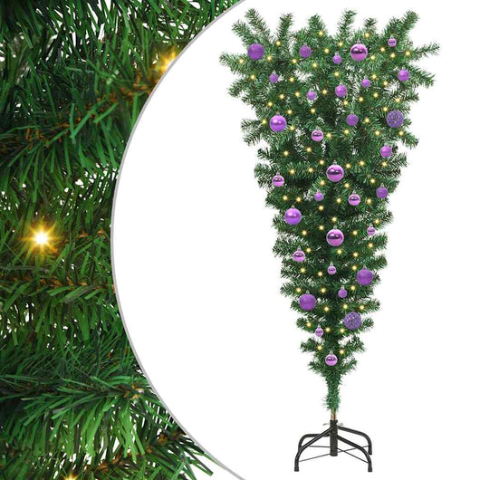 Albero di Natale artificiale preilluminato capovolto con set di palline 3396857