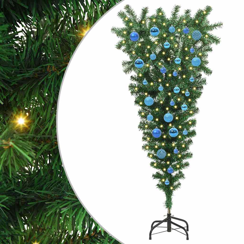Albero di Natale artificiale pre-illuminato rovesciato con set di palline 3396858
