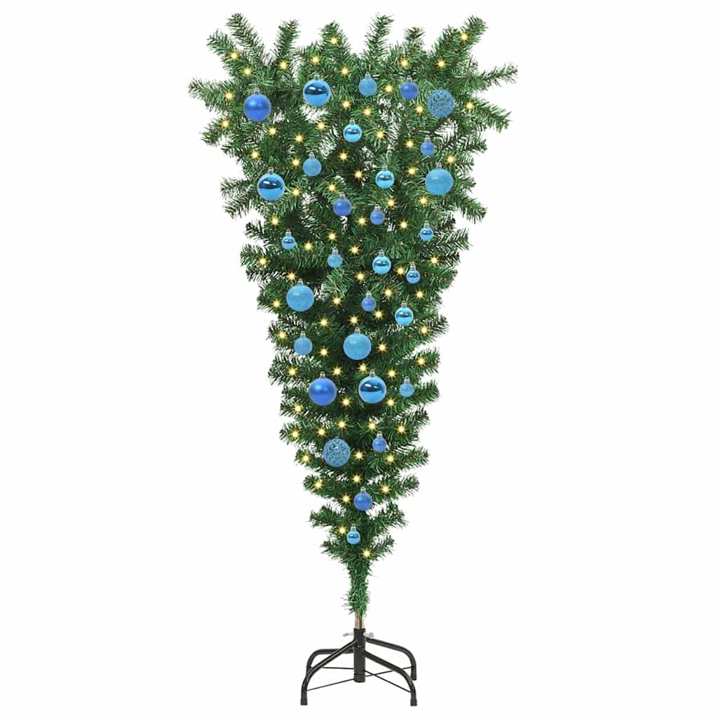 Albero di Natale artificiale pre-illuminato rovesciato con set di palline 3396858