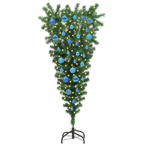 Albero di Natale artificiale pre-illuminato rovesciato con set di palline 3396858