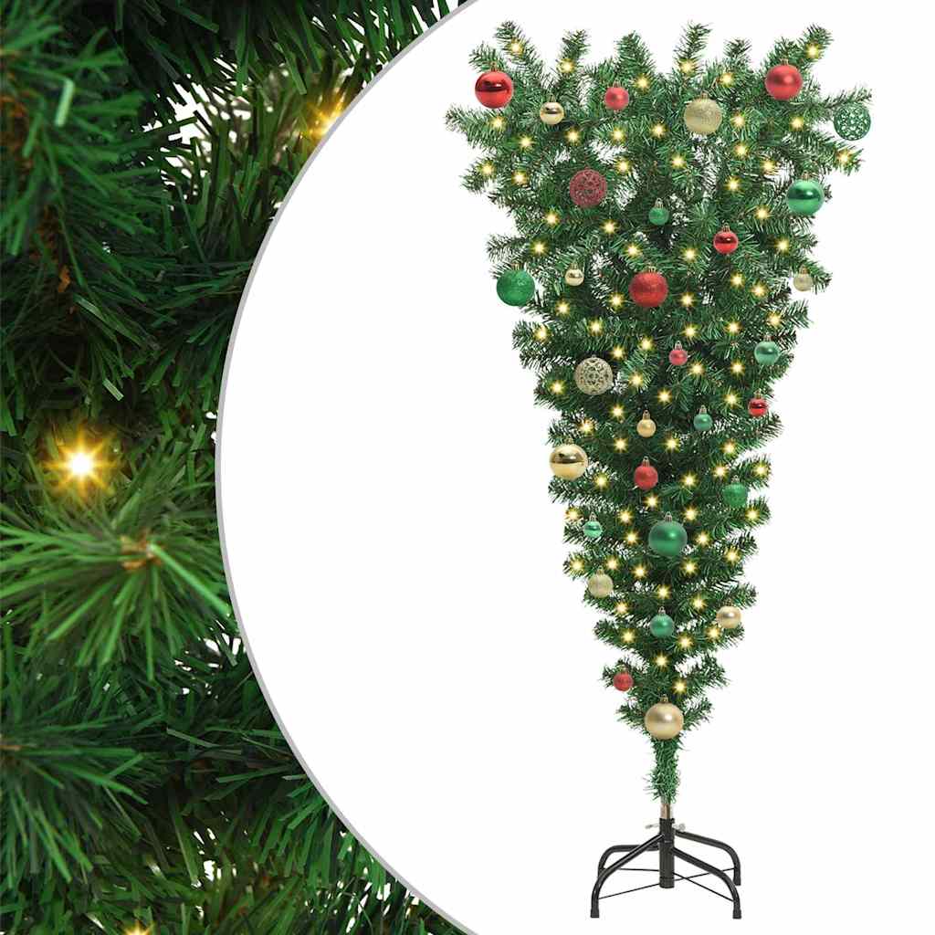 Albero di Natale artificiale preilluminato capovolto con set di palline 3396859