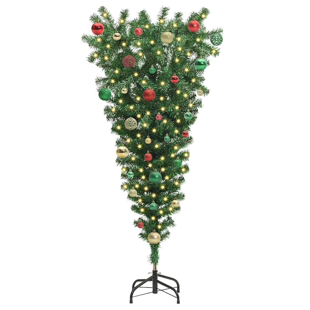 Albero di Natale artificiale preilluminato capovolto con set di palline 3396859