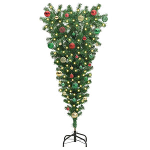 Albero di Natale artificiale preilluminato capovolto con set di palline 3396859