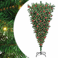Albero di Natale Artificiale Pre-illuminato Sottosopra con Set di Palline 3396864