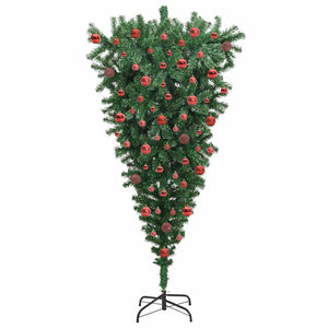 Albero di Natale Artificiale Pre-illuminato Sottosopra con Set di Palline 3396864