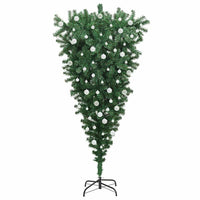 Albero di Natale Artificiale Pre-illuminato Capovolto con Set di Palline 3396867