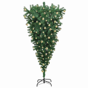 Albero di Natale artificiale pre-illuminato capovolto con set di palline 3396868