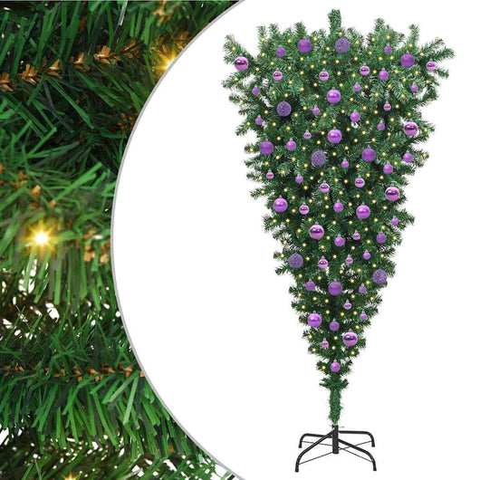 Albero di Natale artificiale preilluminato capovolto con set di palline 3396870