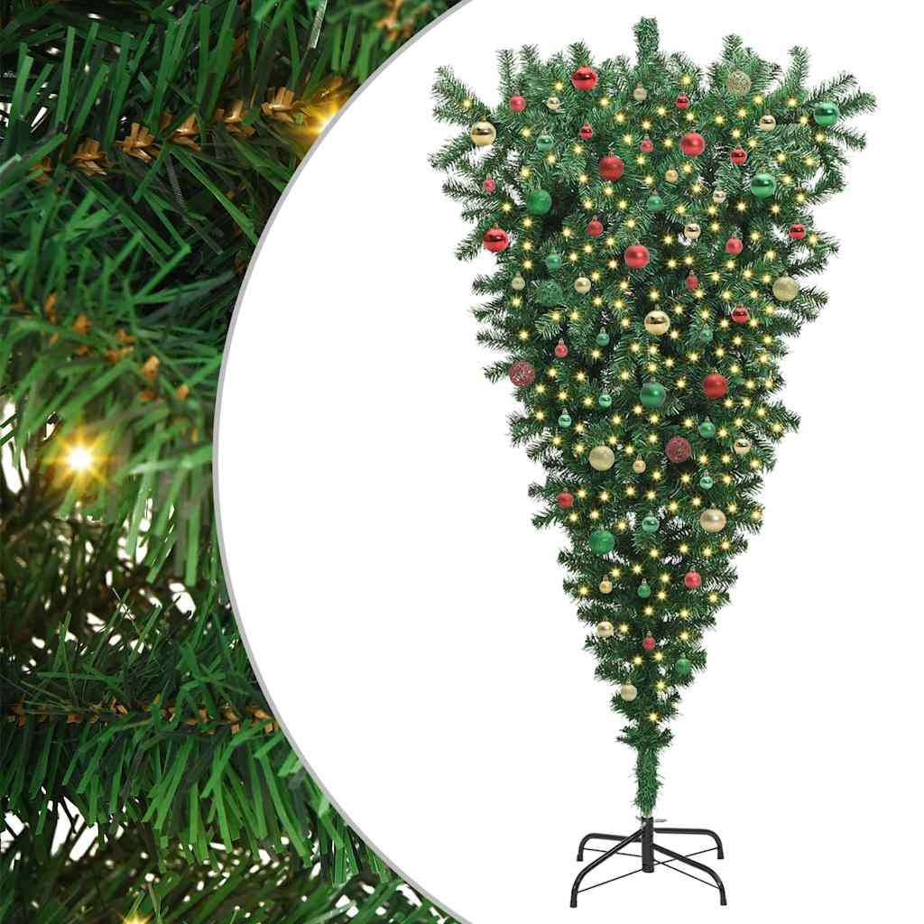 Albero di Natale artificiale preilluminato capovolto con set di palline 3396872