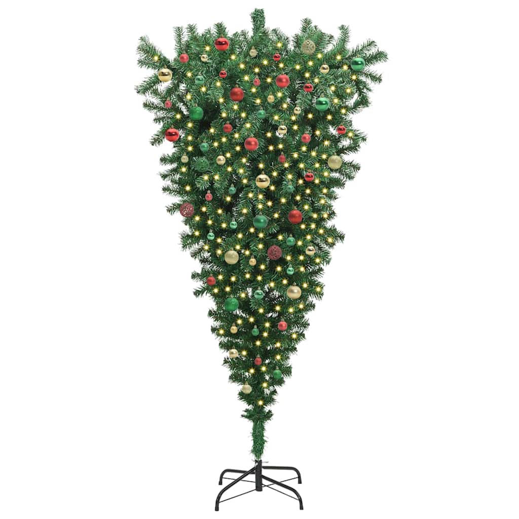 Albero di Natale artificiale preilluminato capovolto con set di palline 3396872