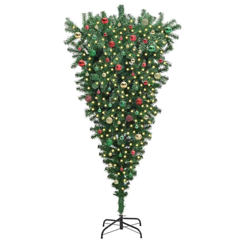 Albero di Natale artificiale preilluminato capovolto con set di palline 3396872