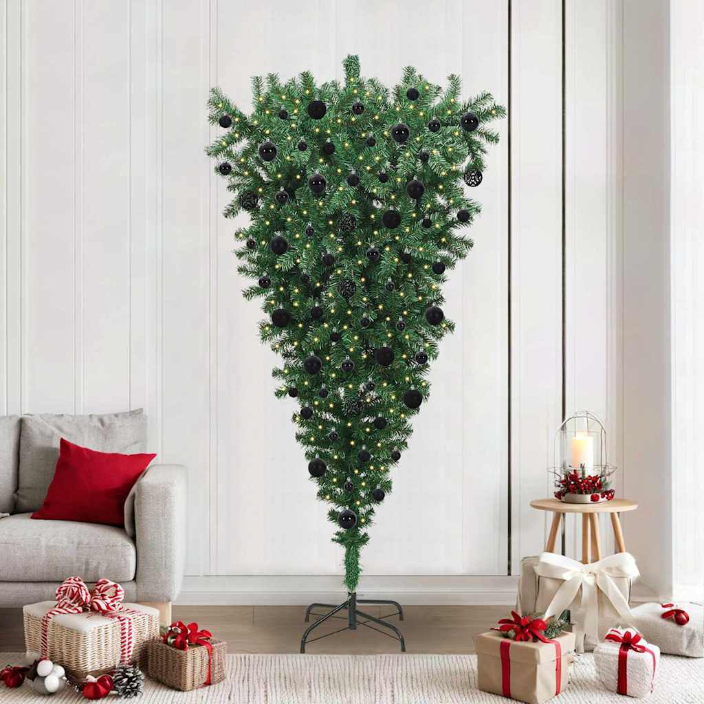 Albero di Natale artificiale preilluminato capovolto con set di palline 3396874