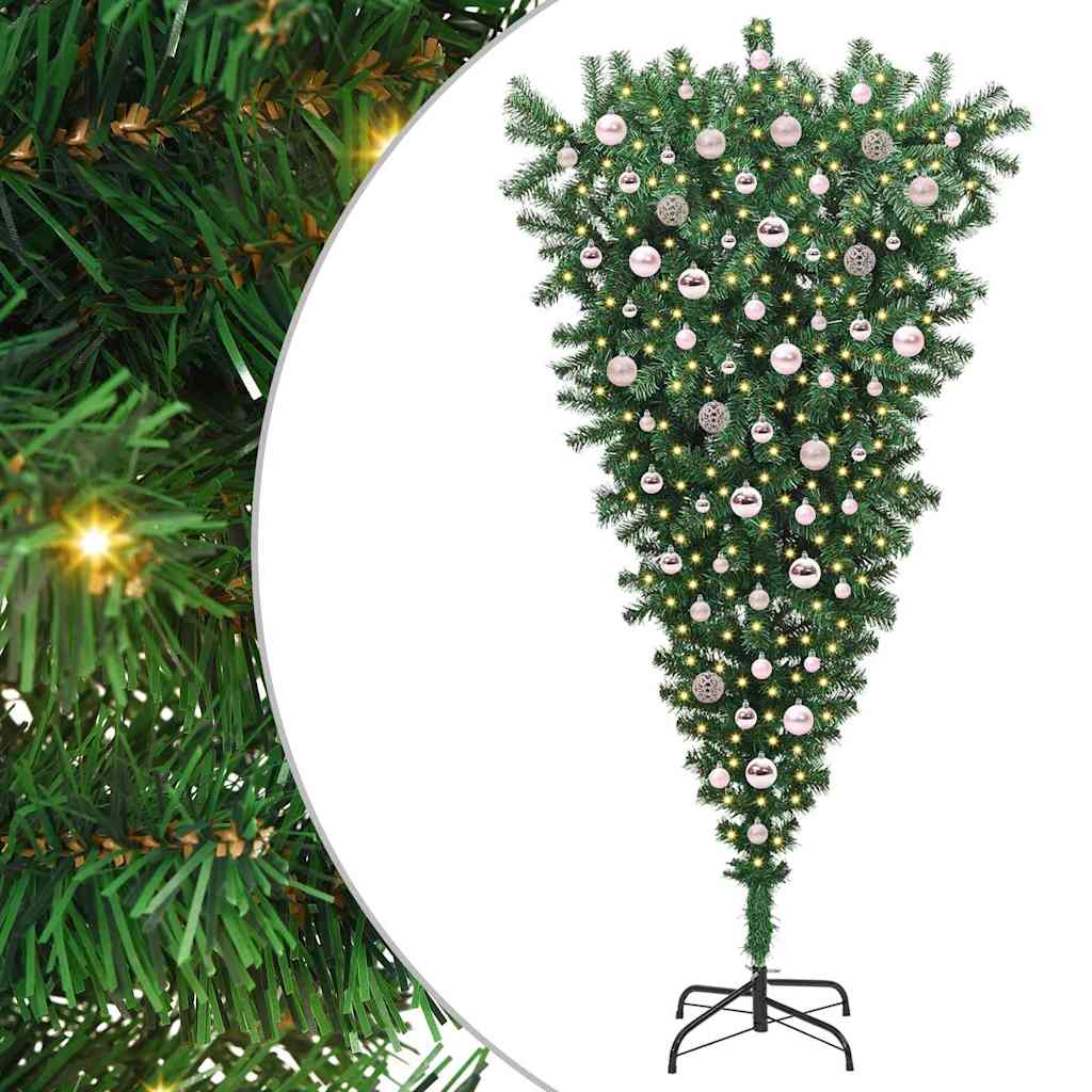 Albero di Natale artificiale preilluminao capovolto con set di palline 3396875