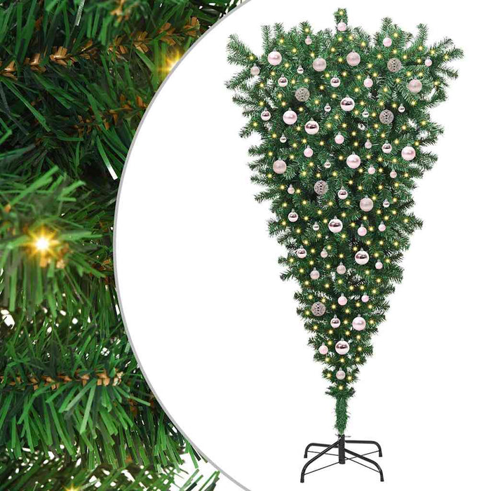 Albero di Natale artificiale preilluminao capovolto con set di palline 3396875