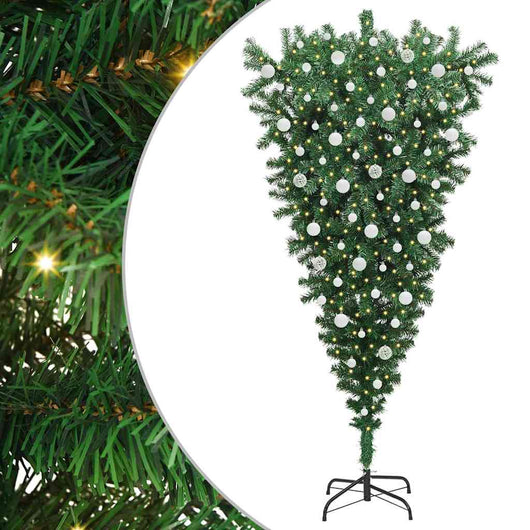 Albero di Natale artificiale pre-illuminato rovesciato con set di palline 3396876